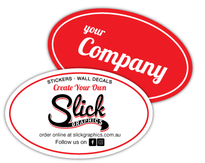 Oval Stickers custom with your company logo printed