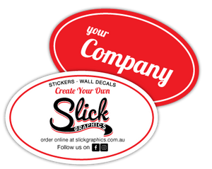 Oval Stickers custom with your company logo printed