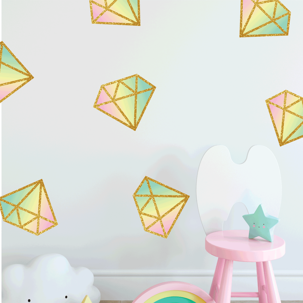 Watercolor diamonds removable wall decal 