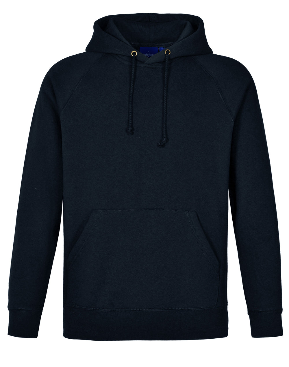 Navy hoodie on a white background