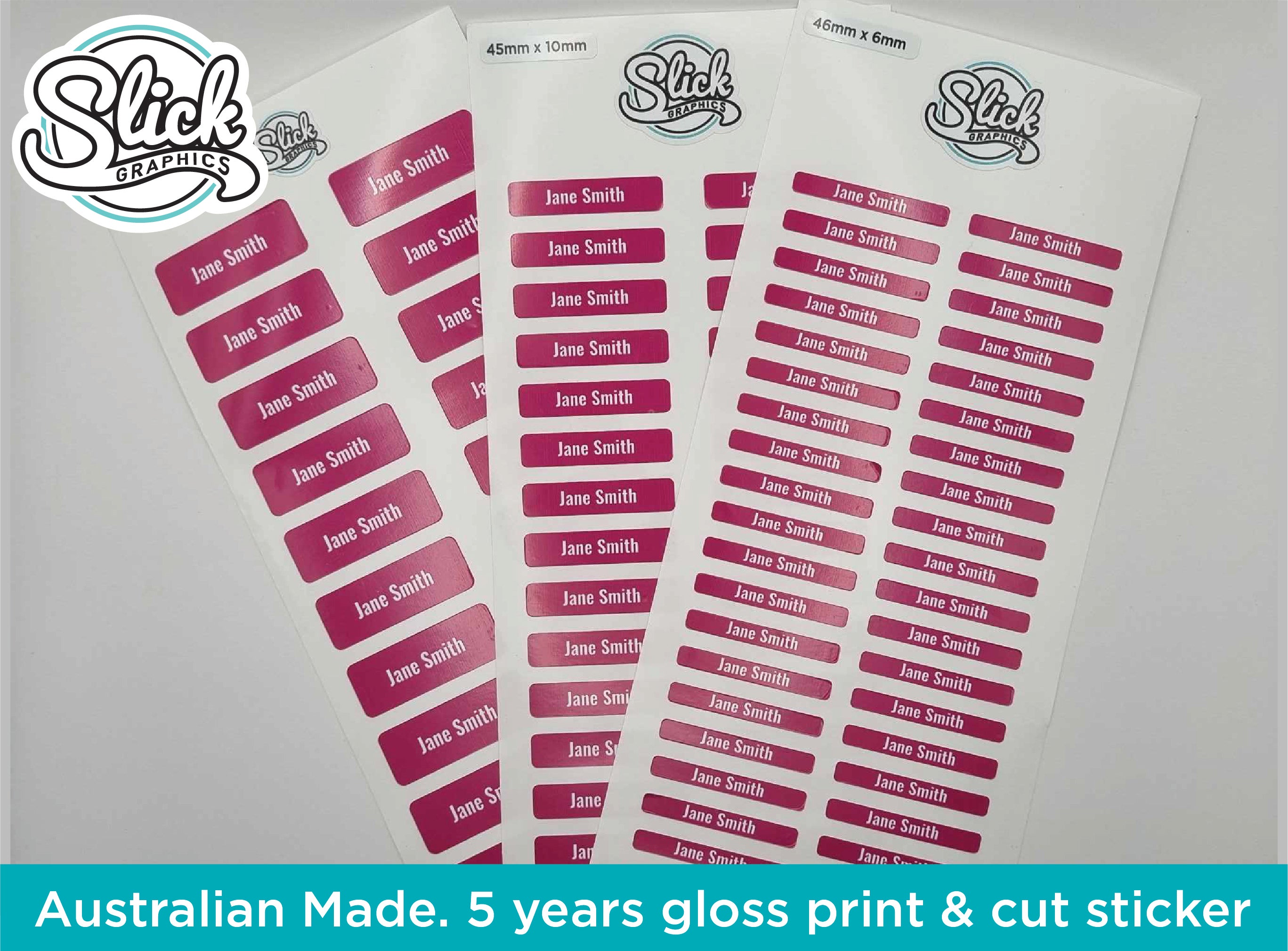 School Name Stickers Set