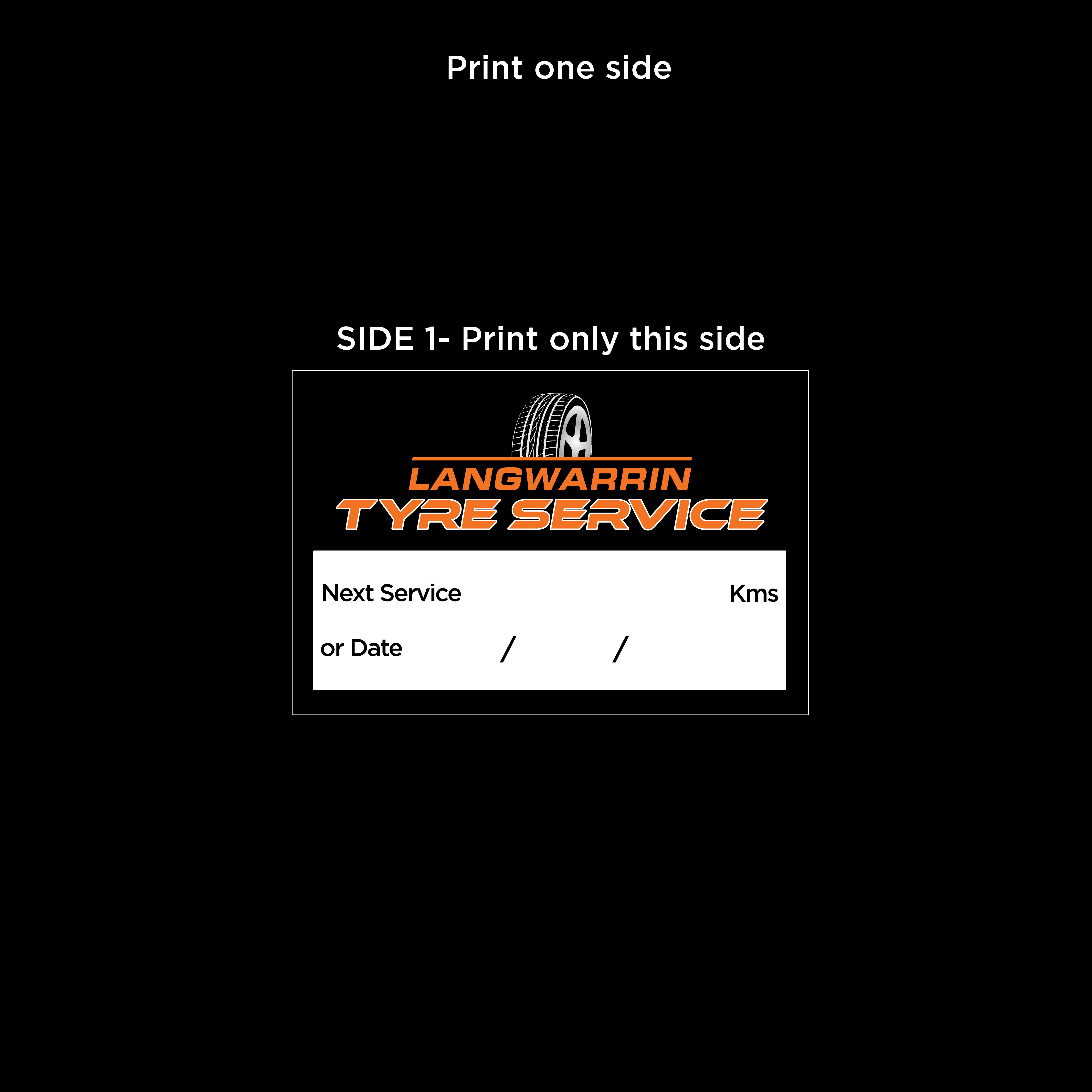 Service Sticker Mechanic double sided and single sided printing