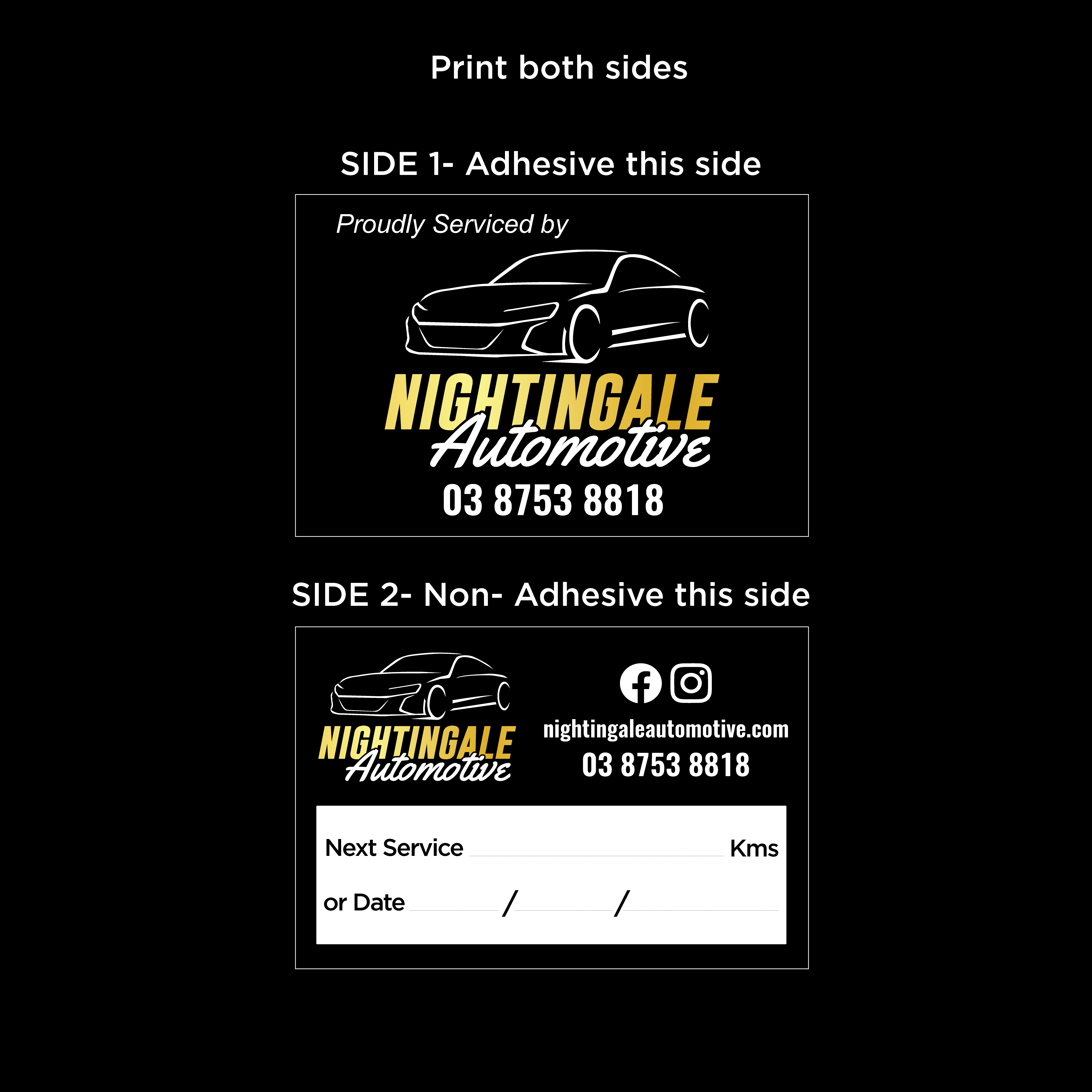 Service Sticker Mechanic double sided and single sided printing