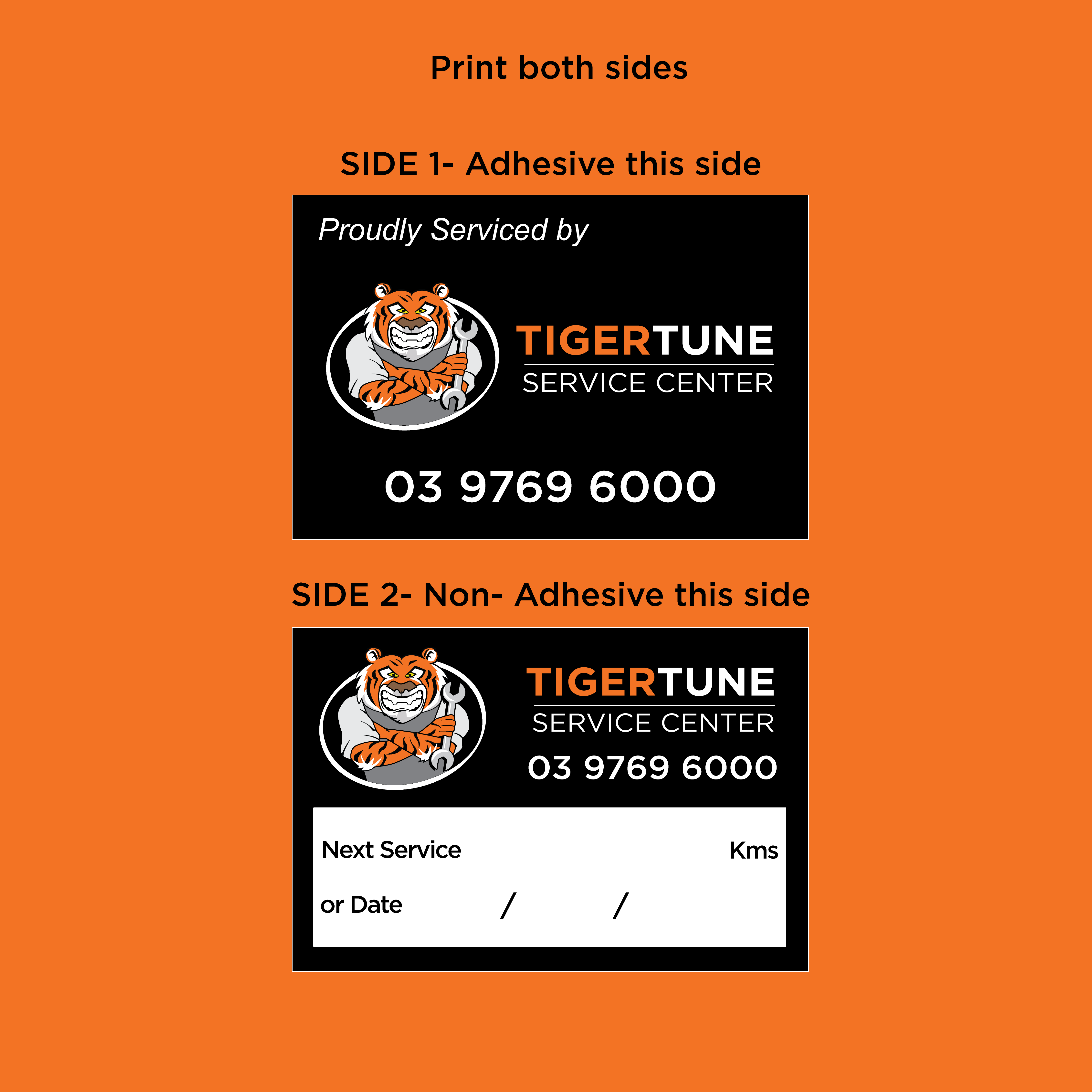 Service Sticker Mechanic double sided and single sided printing