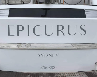 Cut letter self adhesive Vinyl Decals Personalized with your company details boat decals