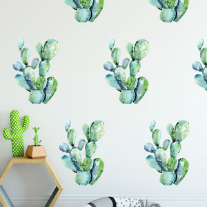 Watercolor cactus removable wall decal 
