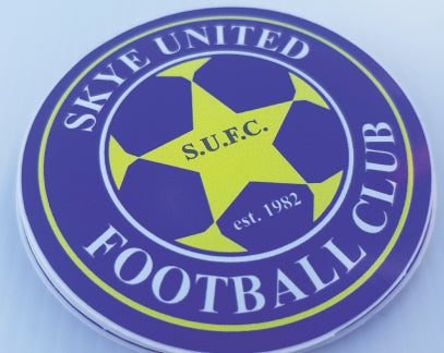Football stickers customized with your company logo printed