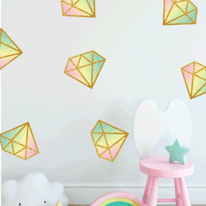 Watercolor diamonds removable wall decal 