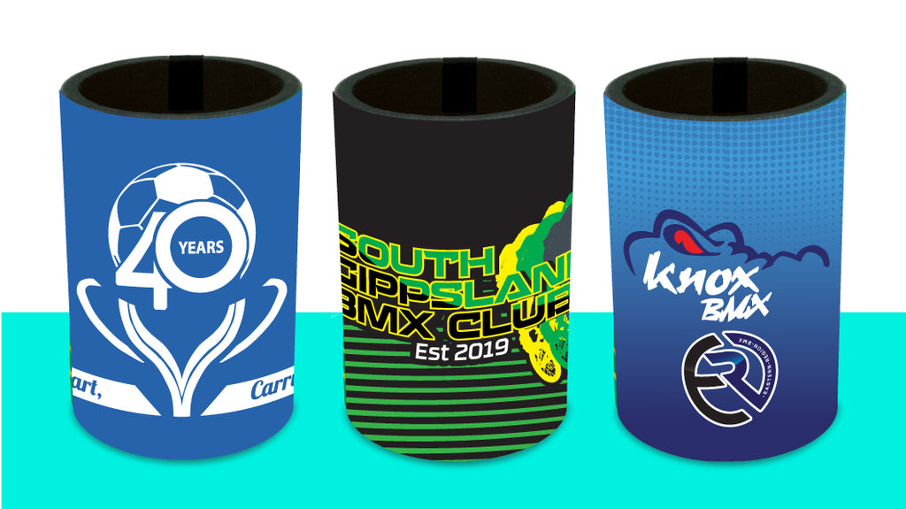 Stubby Coolers Holders Sublimation Printing Melbourne Wedding Bucks Birthday 40th Sports events business